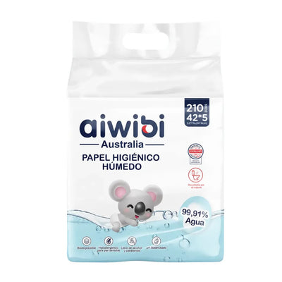 Toalla Húmedas Aiwibi pack 5x42unid Tirar Wc Biodegradable