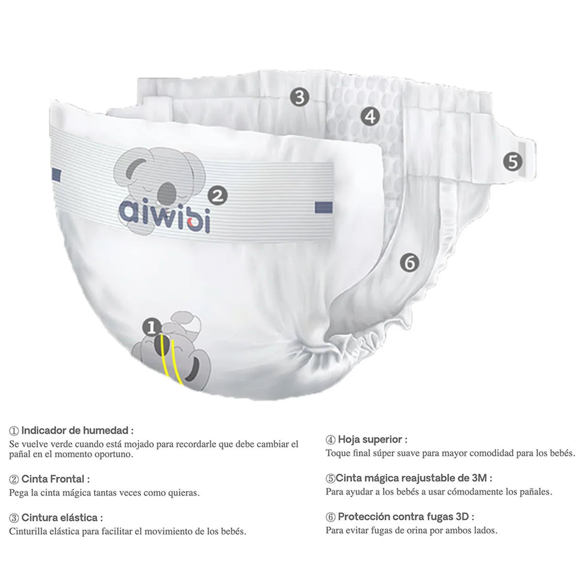 Pañales Premium Aiwibi Ultra Suave G Grande