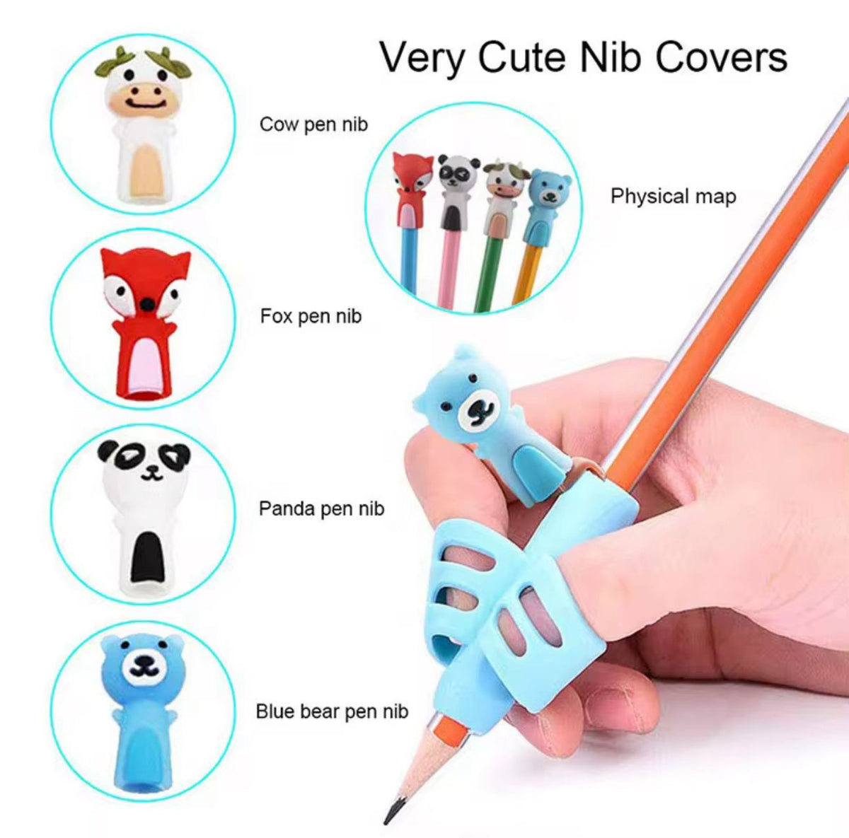 Pack Adaptador Corrector De Escritura Guía Lápiz Niños