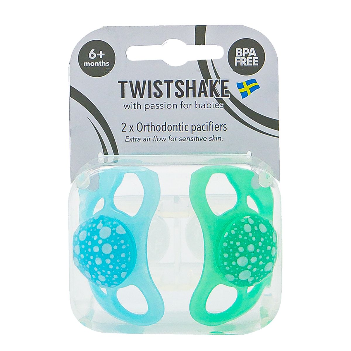Chupetes Twistshake 0-6 M 2 Und Azul/verde