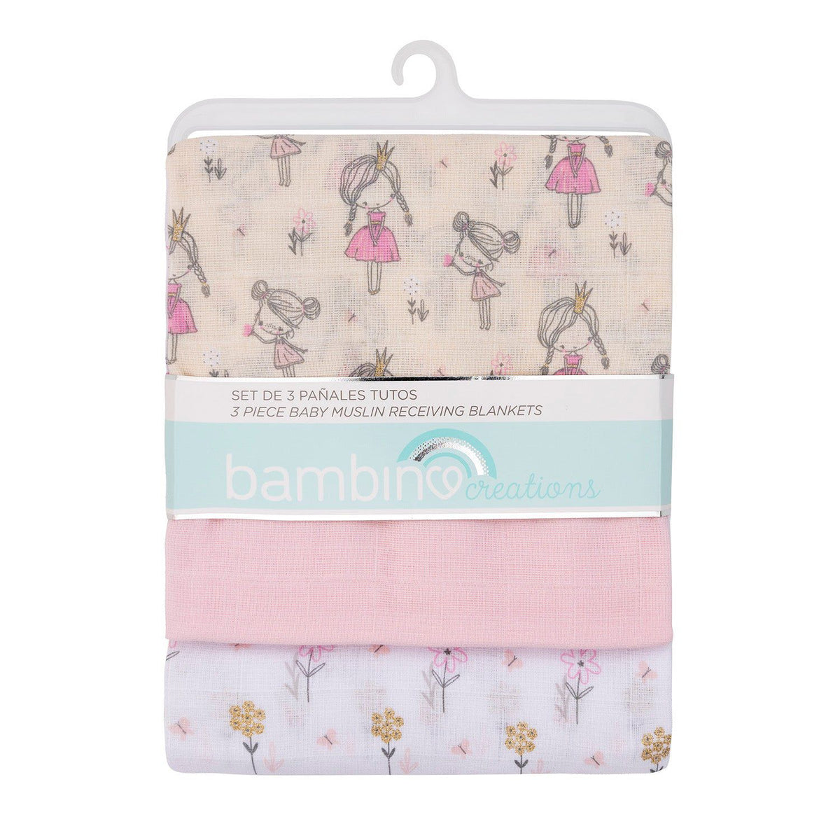 Set 3 Tutos Pañales Algodón Muselina Bebé Niña Rosa