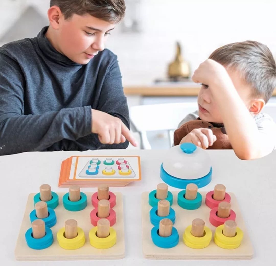 Juego De Encaje Madera Figuras Geométricas Competencia Niños