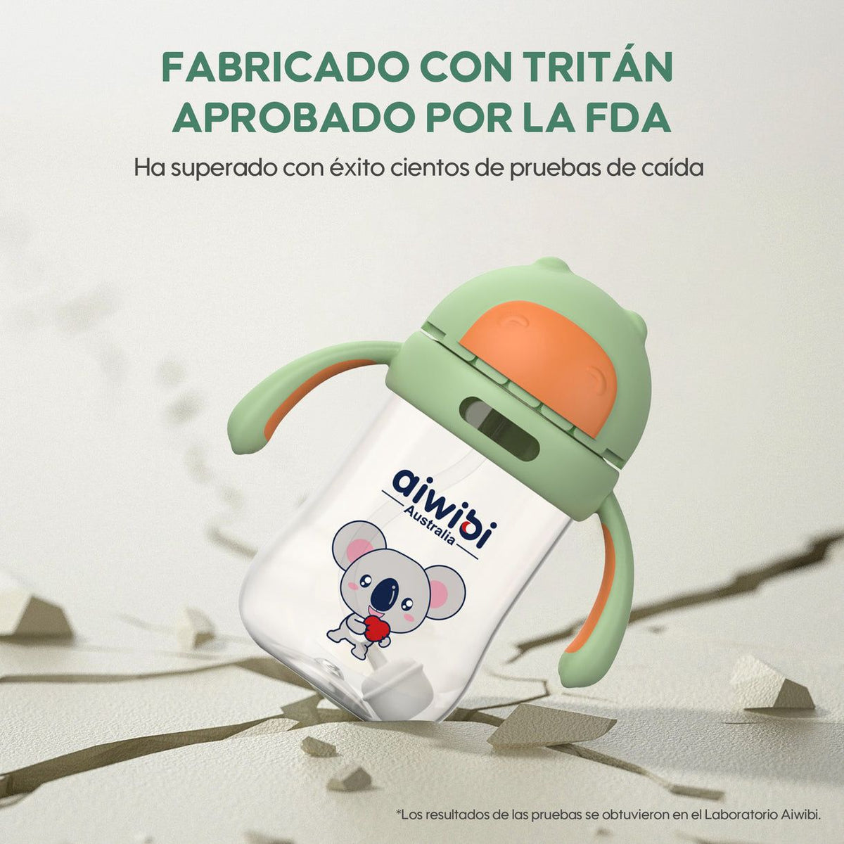 Botella Vaso De Agua Con Bombilla Bebés Aiwibi 300ml