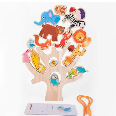 Juego Didáctico Balance Madera -equilibrio Árbol De Animales
