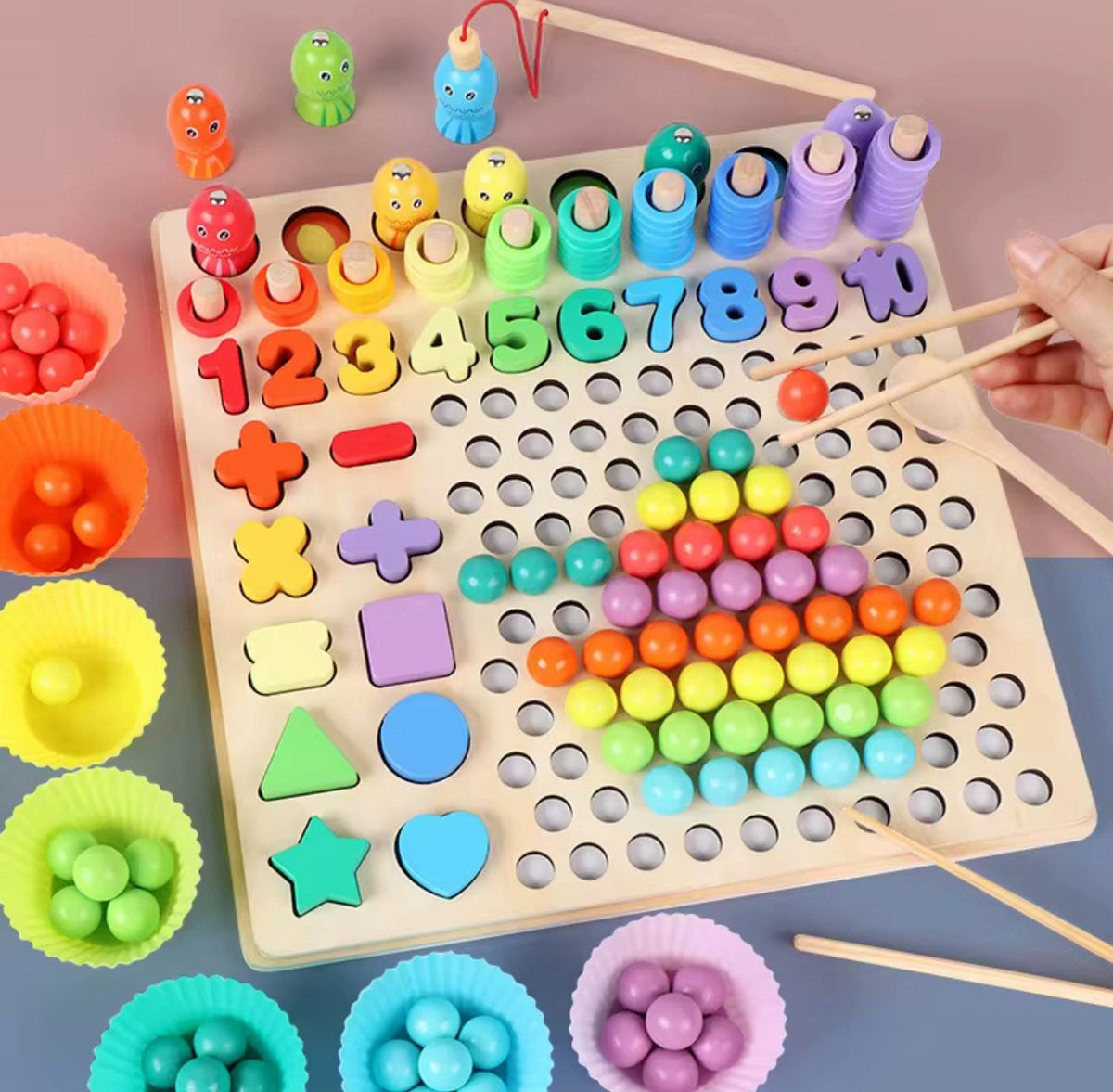 Tabla De Encaje - Pesca -clasificación Madera Niños