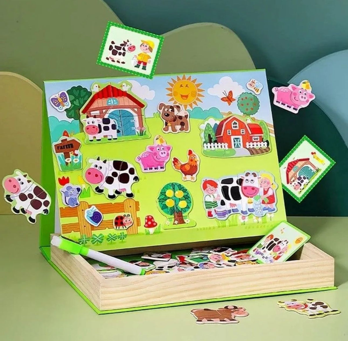 Juego Puzzle Imantado Animales De La Granja Didactico