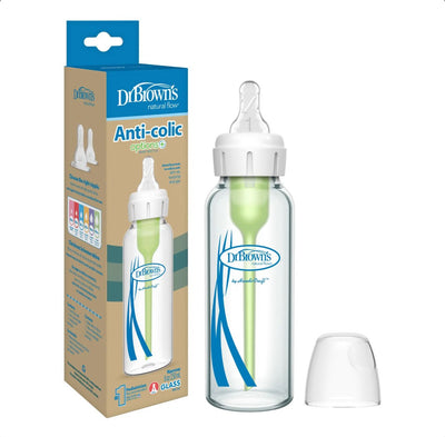 Mamadera Estandar anticólico Options+ Vidrio 250ml Dr. Brown´s