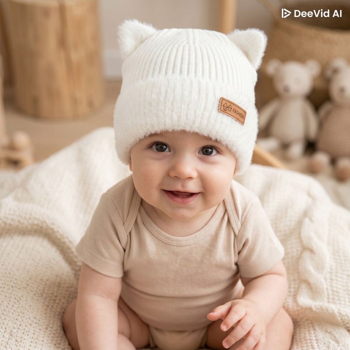 Gorro De Lana Invierno Para Niños Con Orejas Gatico