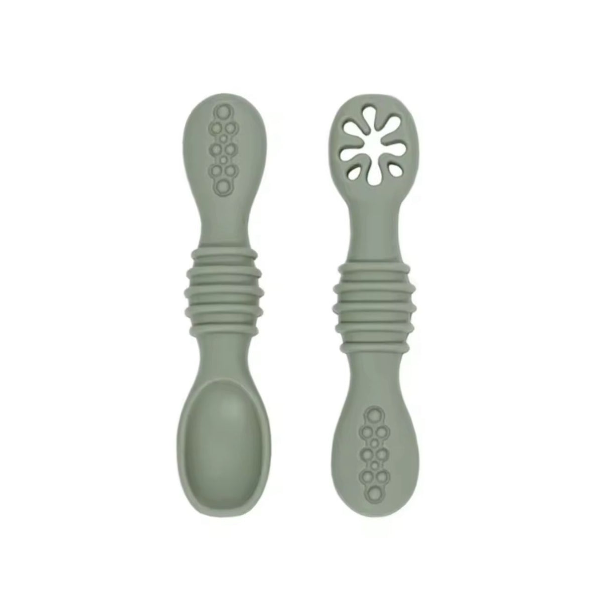Set De Cucharas Silicona Aprendizaje Bebé Pre-cucharas