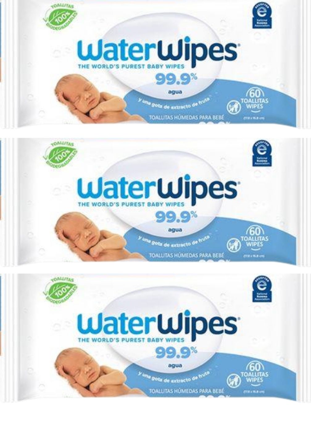 Toallas Húmedas Water Wipes Pack (3 Paq X 60 Und)